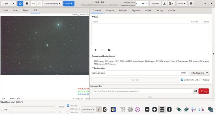 Schermafbeelding Siril Schermafbeelding Siril